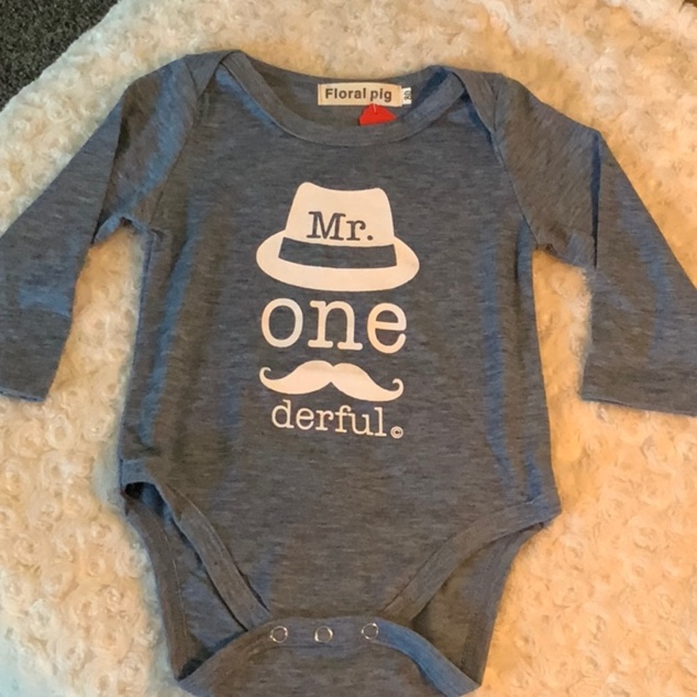 NWOT Mr ‘One-derful’ LS Onesie Sz 12 & 18 m